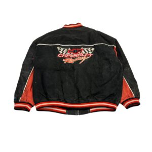 Chevrolet Racing Jacket Mens 2XL Black Red NASCAR Leather 00s Race
