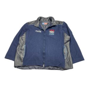 2002 Team USA Olympics Roots Official Outfitter Leather Wool Jacket 2XL