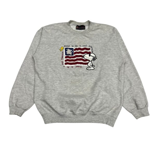 Peanuts Collection Snoopy & Woodstock US Flag Crewneck Sweatshirt Size M