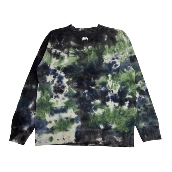 Stussy Y2K Skull Tie-Dye Multicolor Sweatshirt Size Small - Made in USA - Image 2