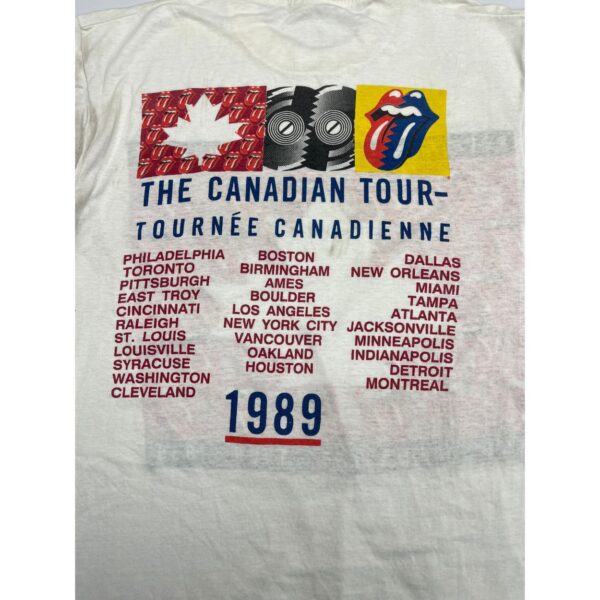 1989 Rolling Stones Steel Wheels Canadian Tour Concert T-Shirt Size L - Image 3