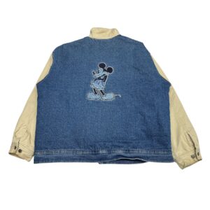 Disney Store Men's Blue Denim Mickey Varsity Bomber Jacket Size L