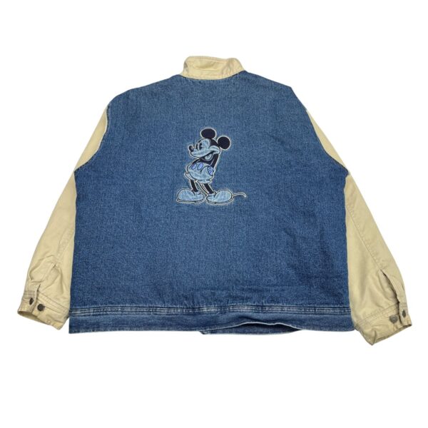 Disney Store Men's Blue Denim Mickey Varsity Bomber Jacket Size L - Image 2