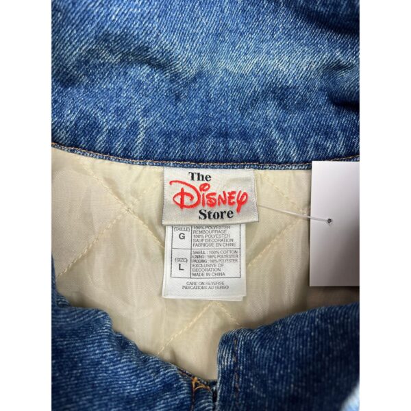 Disney Store Men's Blue Denim Mickey Varsity Bomber Jacket Size L - Image 4