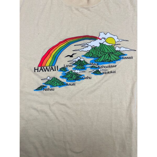 80's Hawaii Islands Rainbow Thin T-Shirt Size XL - Image 4