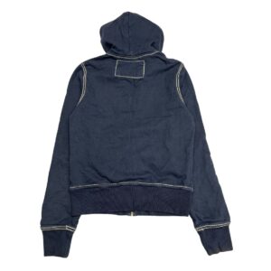 TRUE RELIGION Rare Vintage Y2K Blue Hoodie Women's Size S Sashiko Stitch Zip up