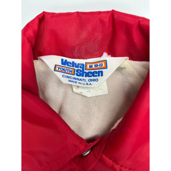 RARE 80s Nebraska Velva Sheen "Go Big Red" Nylon Button Up Youth Jacket - Image 3