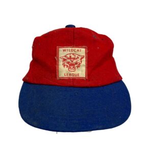 SUPER RARE 1970s Vintage Wildcat League Wool Baseball Cap | Red & Blue | Medium