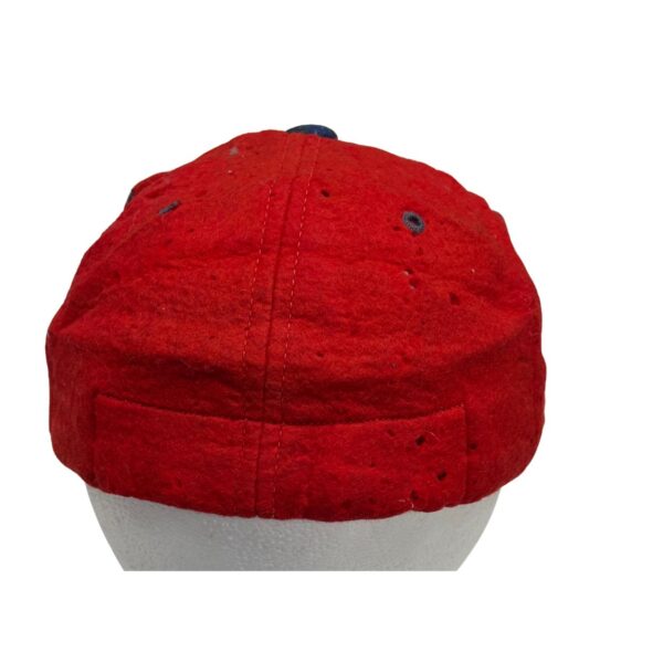 SUPER RARE 1970s Vintage Wildcat League Wool Baseball Cap | Red & Blue | Medium - Image 3