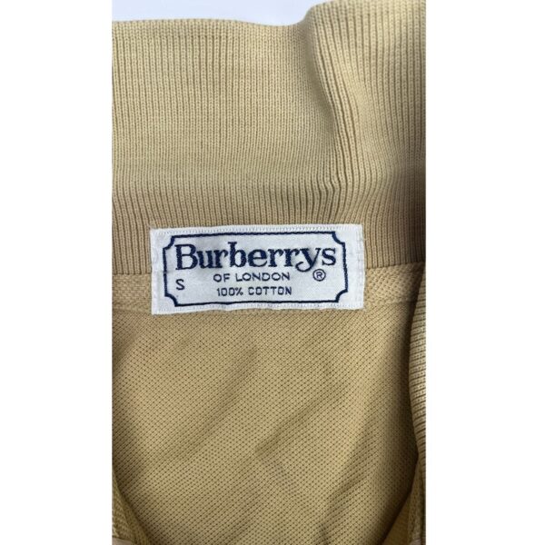 Burberrys Vintage Beige Short Sleeve Polo Shirt - Size Small - Image 3