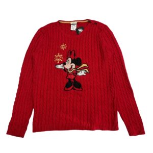 Disney Store Minnie Mouse Cable Knit Red Sweater - Ladies Size L