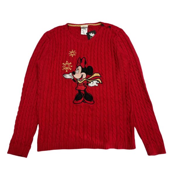 Disney Store Minnie Mouse Cable Knit Red Sweater - Ladies Size L