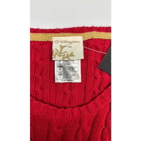 Disney Store Minnie Mouse Cable Knit Red Sweater - Ladies Size L - Image 3