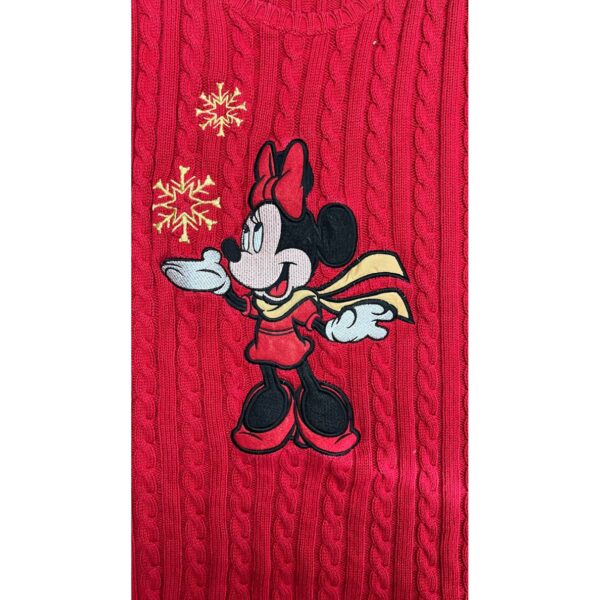 Disney Store Minnie Mouse Cable Knit Red Sweater - Ladies Size L - Image 4