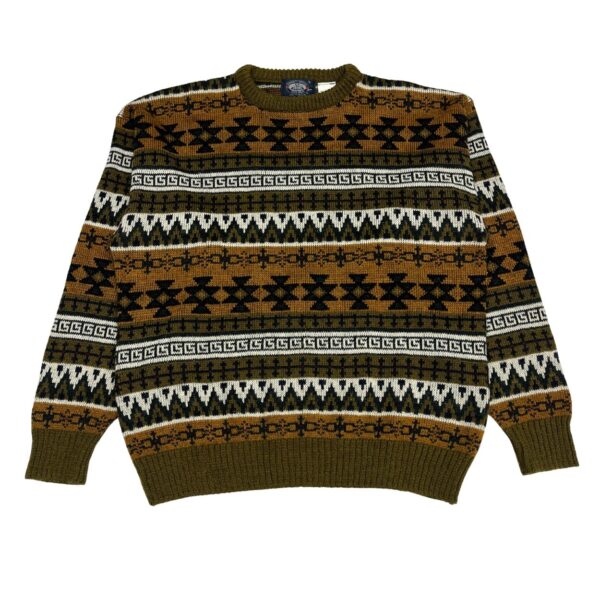 VTG Knights Bridge Wool Sweater - Geometric 90s England - Coogi-Style - Size XL