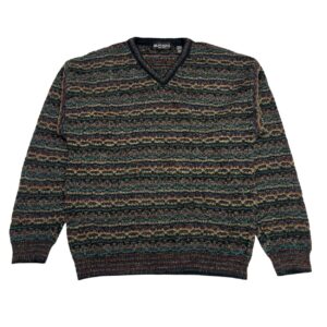 Brandini Vintage Knit Geometric Wool Sweater - Men's Size Large - Made in Italy
