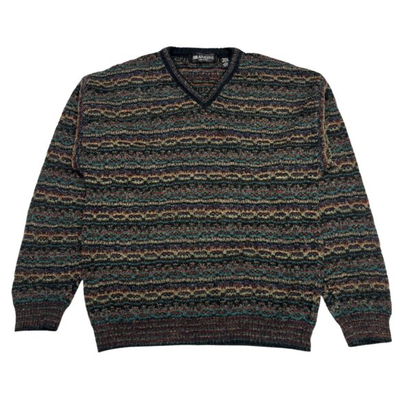 Brandini Vintage Knit Geometric Wool Sweater - Men's Size Large - Made in Italy