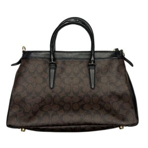 COACH Black/Brown Signature Coated Canvas Morgan Tote bag