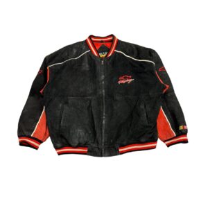 Chevrolet Racing Jacket Mens 2XL Black Red NASCAR Leather 00s Race