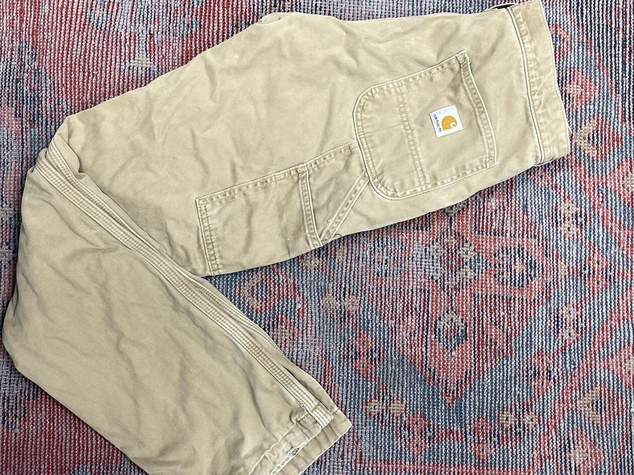 Carhartt vintage utility work pants in beige with original patch