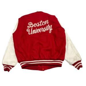 Boston University Terriers Letterman Varsity Jacket - Wool/Leather - Size L