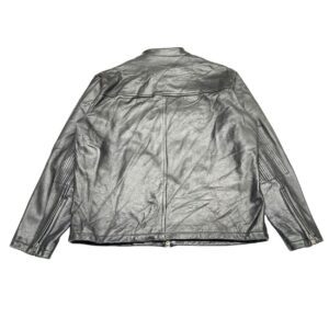 Roundtree & Yorke Lambskin Black Leather Motorcycle Biker Jacket - Size L