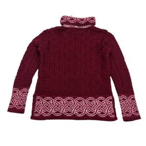 Aran Crafts Ranelagh Jacquard Sweater 100% Merino Wool Authentic Irish Size M