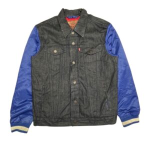 Levi's New York Giants Royal Blue Denim Varsity Trucker Jacket Button-Up Size M