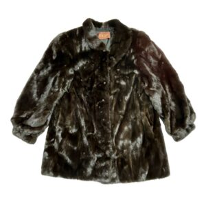 Dark Brown SAGA Mink Fur Coat by Jindo - 100% Bemberg Lining