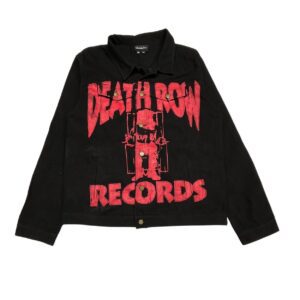 Rare Vintage Death Row Records Denim Jacket Size 2XL Black