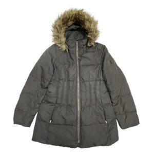 Calvin Klein Down Puffer Coat with Fur Trim Removable Hood - Size L