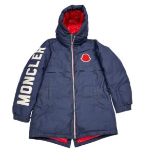 Moncler Charnier Men's Blue Logo Down Parka Jacket