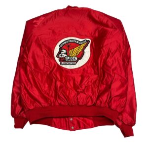 Vintage Gold Wing Motorcycle Biker Jacket Satin Red - Men's 2XL