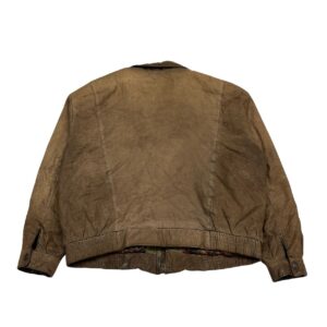 80's Members Only Leather Paisley Lining full zip brown Bomber Jacket - Size L