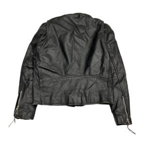 Protech Leather Apparel Black Motorcycle Biker Jacket Size M