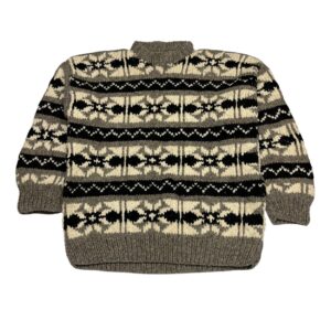 100% Wool Heavy Fisherman Sweater Hand Knit in Ecuador