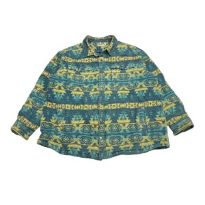 Duluth Trading Co Overshirt Jacket Chore Barn Mens Snap Front Aztec Lined 2XL