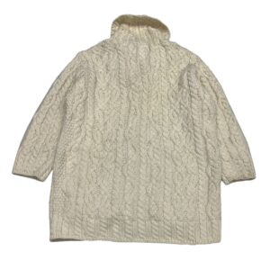 Aran Crafts Irish Cream Cable Knit Cardigan 100% Merino Wool Size S