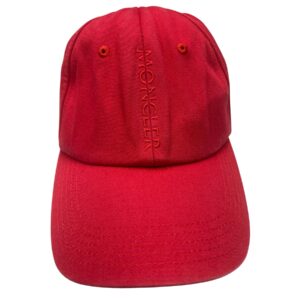 Authentic MONCLER Logo Patch Baseball Cap Hat Red Adjustable Cotton Unisex