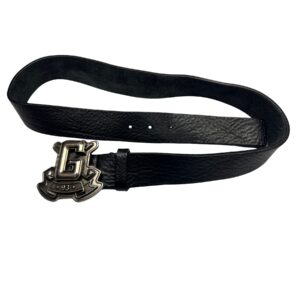 1993 Vintage Gucci Black Leather Belt – Made in Italy – Silver-Toned G Logo