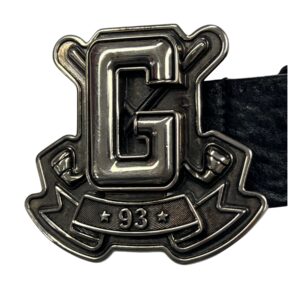 1993 Vintage Gucci Black Leather Belt – Made in Italy – Silver-Toned G Logo
