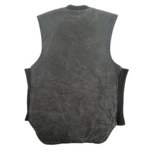 Tough Duck Men’s Moto Vest – Black – Vintage Workwear / Biker Style Size M