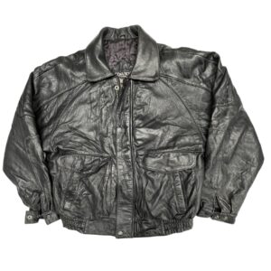 90s Cosa Nova Vintage Leather Jacket Black Size L Classic Biker Style