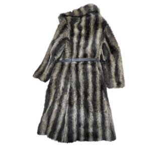 Vintage Raccoon Faux Fur Coat Women’s Glam Winter Jacket Retro Luxe