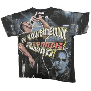 90s Vintage WWE “If You Smell What The Rock Is Cooking” T-Shirt L Wrestling Tee