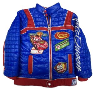 Lightning McQueen Puffer Jacket Blue & Red Kids Size 5/6