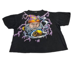90s Vintage American Thunder Wizard & Eagle Graphic T-Shirt – Kanye Style – XXL90s Vintage American Thunder Wizard & Eagle Graphic T-Shirt – Kanye Style – XXL