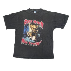 Rare Vintage 50 Cent 'Get Rich or Die Tryin' T-Shirt Front and Back graphic XL