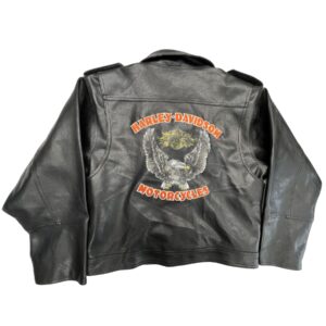 90s Vintage Harley-Davidson Full Graphic Leather Biker Jacket Size M