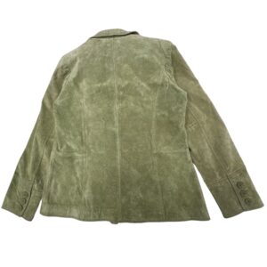 Vintage Lady Hathaway Sage Green Suede Leather Blazer – Classic Vintage Style
